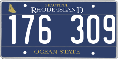 RI license plate 176309