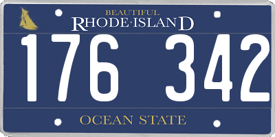 RI license plate 176342