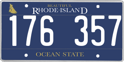 RI license plate 176357