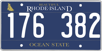 RI license plate 176382