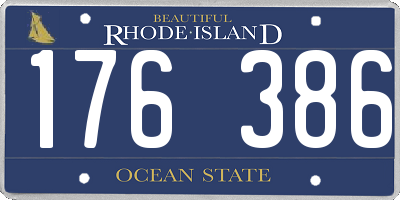 RI license plate 176386
