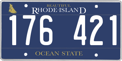 RI license plate 176421
