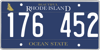 RI license plate 176452