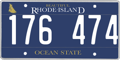 RI license plate 176474
