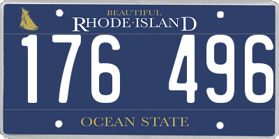 RI license plate 176496