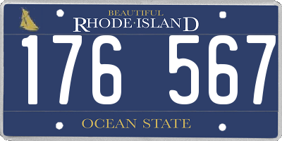 RI license plate 176567