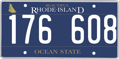RI license plate 176608