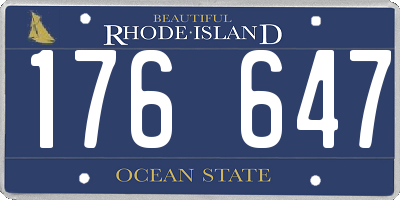 RI license plate 176647