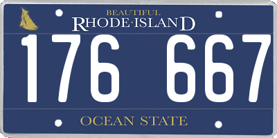 RI license plate 176667