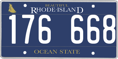 RI license plate 176668