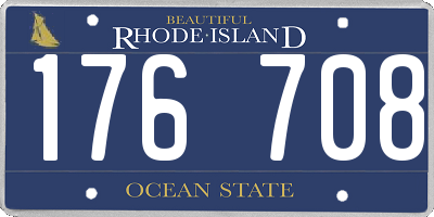 RI license plate 176708