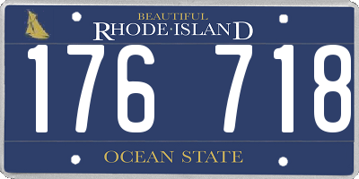 RI license plate 176718