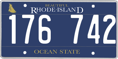 RI license plate 176742