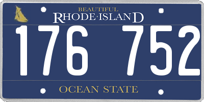 RI license plate 176752