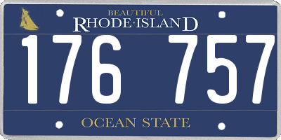 RI license plate 176757