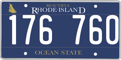 RI license plate 176760
