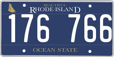 RI license plate 176766