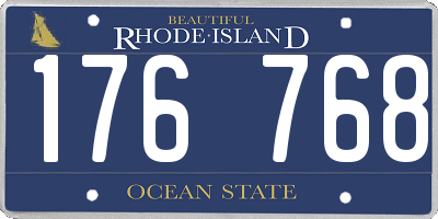 RI license plate 176768