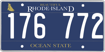 RI license plate 176772