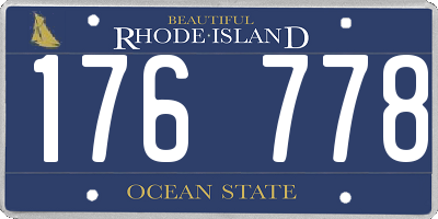 RI license plate 176778