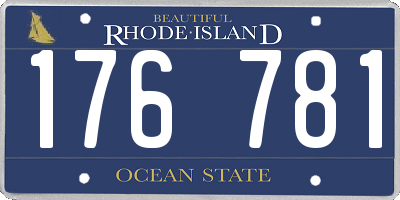 RI license plate 176781