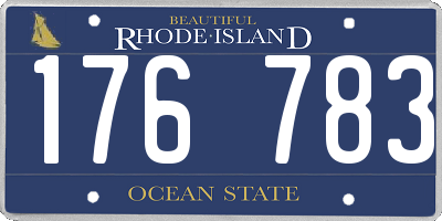 RI license plate 176783