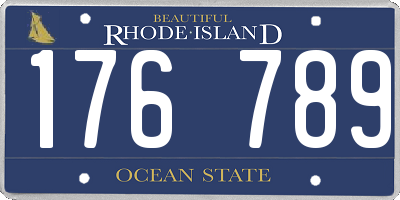 RI license plate 176789