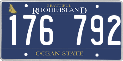 RI license plate 176792