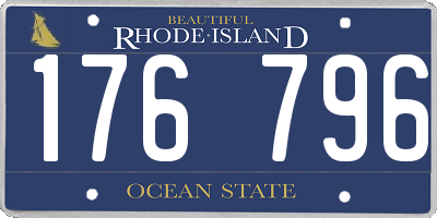 RI license plate 176796