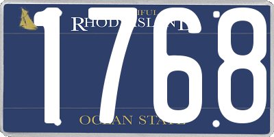 RI license plate 1768