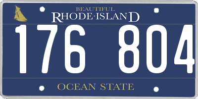 RI license plate 176804