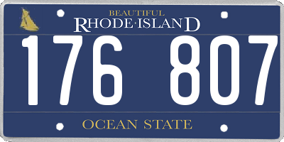 RI license plate 176807