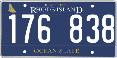 RI license plate 176838