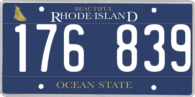 RI license plate 176839