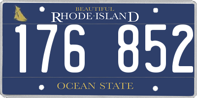 RI license plate 176852