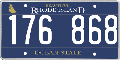 RI license plate 176868