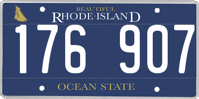 RI license plate 176907