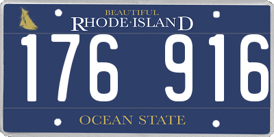RI license plate 176916