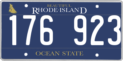 RI license plate 176923