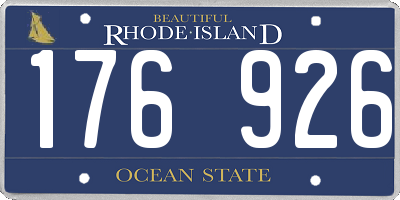 RI license plate 176926