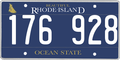 RI license plate 176928
