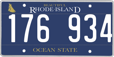 RI license plate 176934
