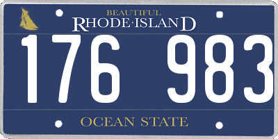 RI license plate 176983