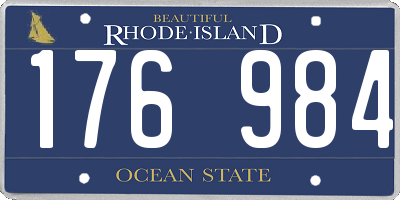 RI license plate 176984