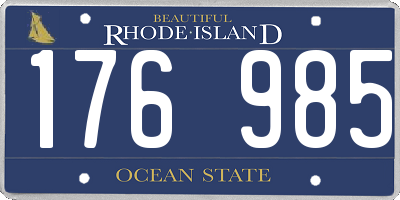 RI license plate 176985