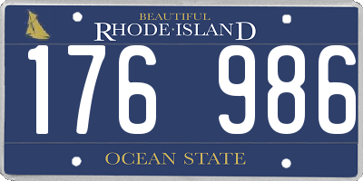 RI license plate 176986