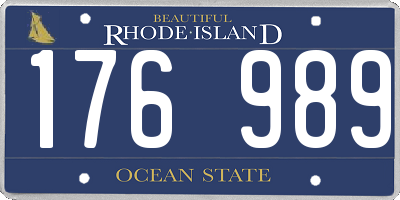 RI license plate 176989