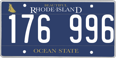 RI license plate 176996