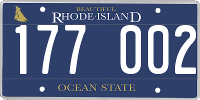 RI license plate 177002
