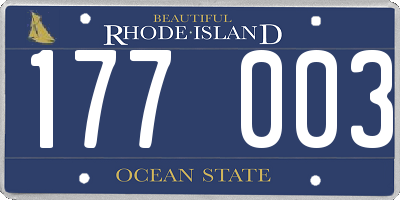 RI license plate 177003